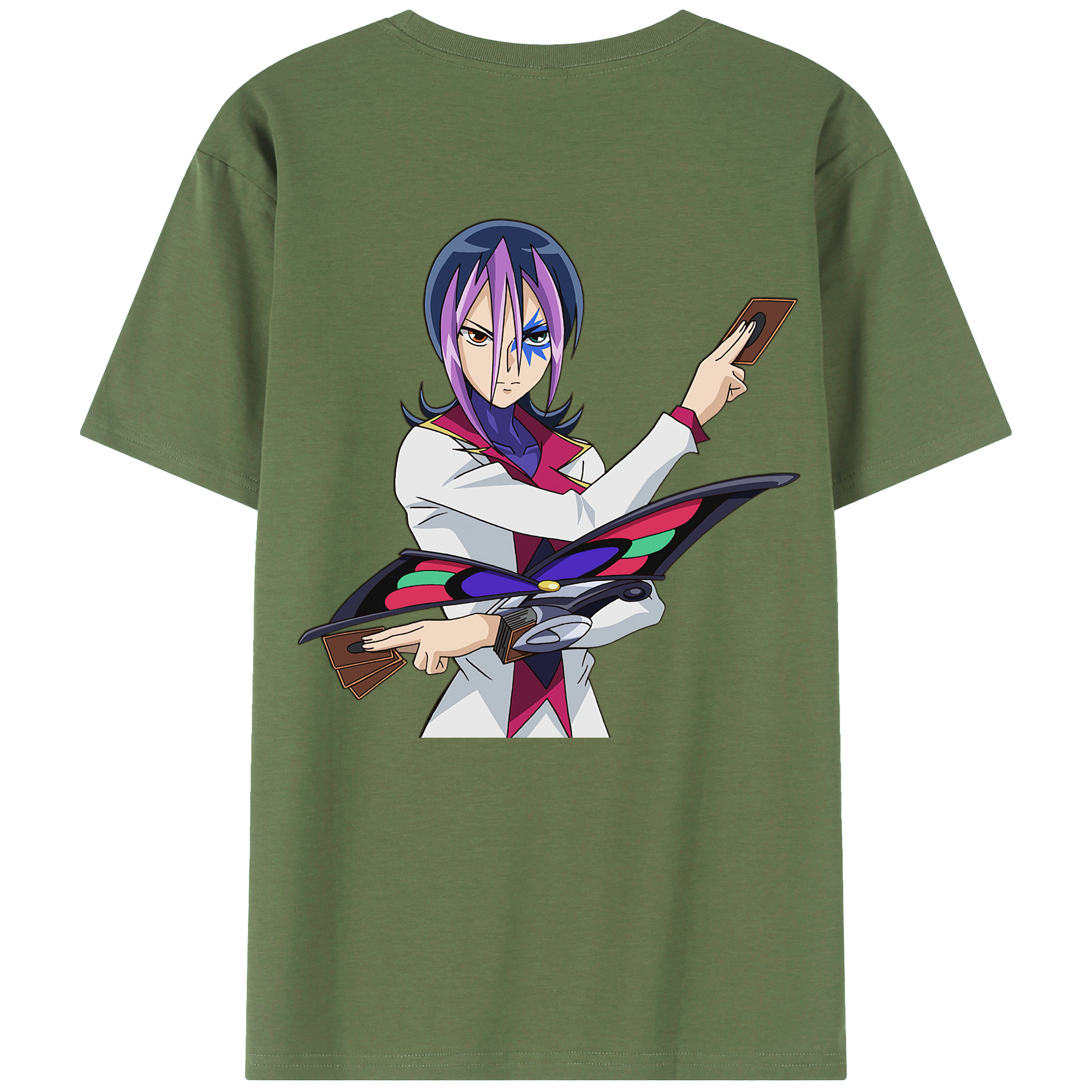 （画像用） 遊☆戯☆王 Yu-Gi-Oh! 綿100％ メンズ半袖Tシャツ（バックプリント） 通気性